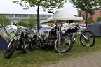 Triumph und Harley (1098 visits) Zwei Triumphs und eine Harley Panhead auf dem Campground Zeche Ewald Triumph und Harley