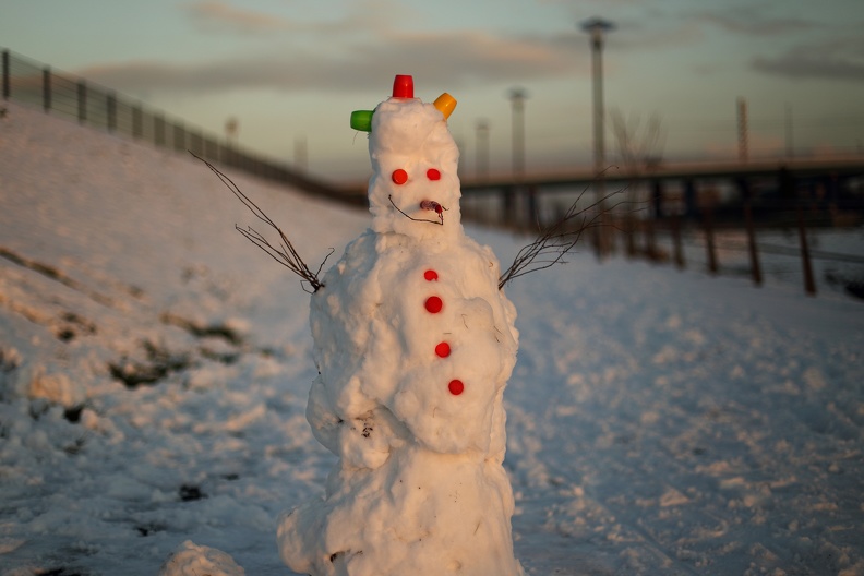 Schneemann im Rheinpark