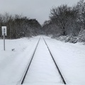 Bahnschienen im Schnee
