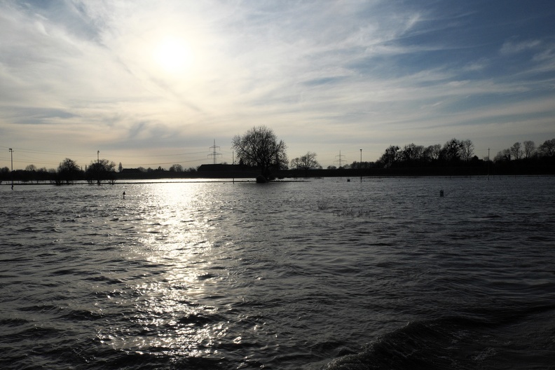 Bei Emmerich hat der Rhein seine größte Ausdehnung. Bei einem Hochwasser wie diesem kann der Rhein in Höhe Orsoy Walsum nun mithalten. der_breite_fluss.jpg