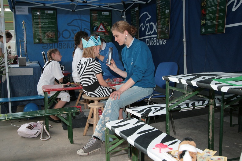 Kinderschminken Messestand Zoo Duisburg