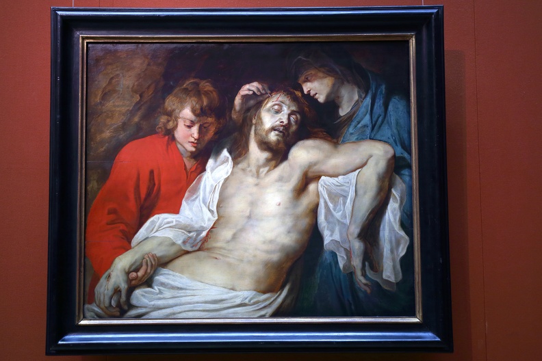 Das Gemälde Beweinung Christi durch Maria und Johannes von Peter Paul Rubens entstand um 1614/15.In diesem Gemälde sind die einzelnen Phasen der Passion-Dornenkrönung,Kreuzigung,Beweinung und Grablegung-in einem einzigen Bild dargestellt khm_rubens_beweinung_christi_1227.jpg
