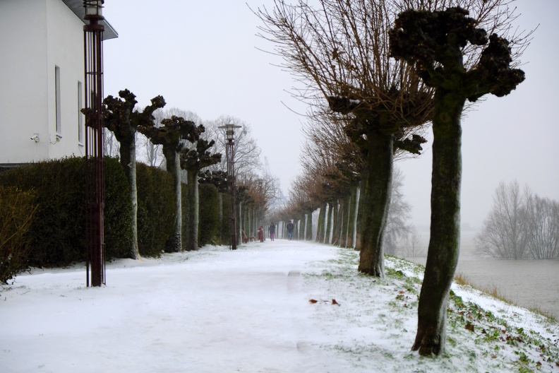 Roter Weg im Schnee