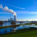 Kraftwerk Walsum bei Hochwasser