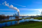 Kraftwerk Walsum bei Hochwasser